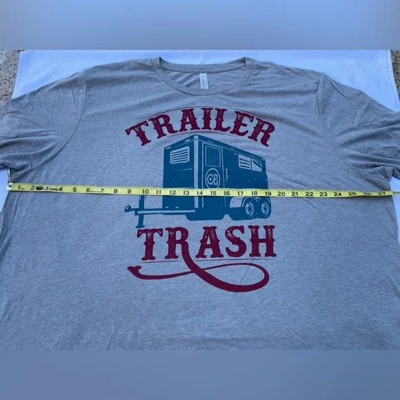 T-Shirt. Gray With A Trailer Trash Print. Short Sleeve. NWOT - Picture 3 of 7